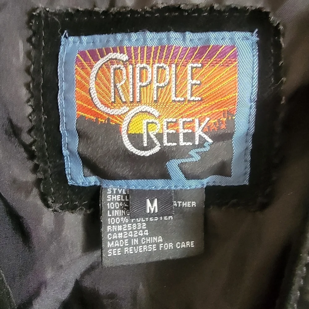 Cripple Creek Black Suede Leather Vest Sz M - Picture 2 of 7